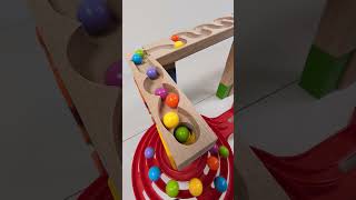 marble Run Race ASMR 177 Wooden Wave Course Colorful Marbles marblerun marblerunrace asmr [upl. by Nosde]