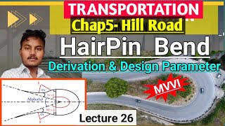 HairPin Bend  Derivation amp Design Parameters  Hill Road Retaining  River Training  Road Safety [upl. by Amapuna]