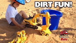 DIRT PILE With Bulldozer EXCAVATOR and Mini Dump Truck PLAY With Kids [upl. by Henrie]