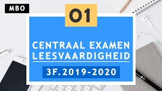 Mbo centraal examen leesvaardigheid 3F 20192020  DEEL 1 [upl. by Lednyk]