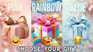 Choose your gift 🎁💝🤮 3 gift box challenge Pink Rainbow amp Blue giftboxchallenge chooseyourgift [upl. by Hukill]