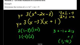 How to Go From Standard or Factored Form to Vertex Form of a Quadratic Equation [upl. by Srini]