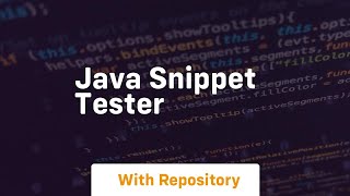 java snippet tester [upl. by Sheets]