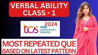 🔥TCS Verbal Ability Live Class1  TCS Latest pattern Verbal Ability Questions 🔥 [upl. by Caren]