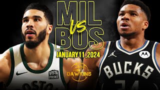 Milwaukee Bucks vs Boston Celtics Full Game Highlights  January 11 2024  FreeDawkins [upl. by Nivat831]