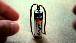 Simplest Motor made with a magnet AA battery and a copper wire [upl. by Lodovico]