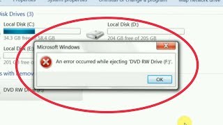 How To Fix An Error Occurred While Ejecting DVD RW Drive F Problem In Pc [upl. by Priebe176]