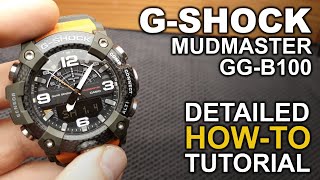 GShock MUDMASTER GGB100  Watch Review amp Detailed HowTo Tutorial on module 5594 [upl. by Lowenstein824]