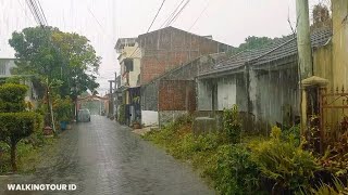 Walking in the Heavy Thunder Rain in a densely populated Residential area perfect for insomnia [upl. by Chaffin]