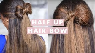 Halfup Hair Bow Cute Hair Tutorial [upl. by Llevert]