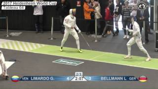 FE M E Individual Heidenheim GER Worldcup 2017 T64 13 green LIMARDO GASCON VEN vs BELLMANN GER [upl. by Samaria277]