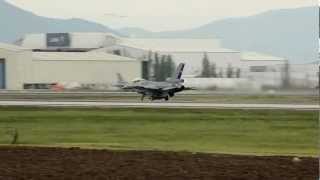 Non afterburning take off F16 MLU FACH Parada Militar 2012 [upl. by Osmund278]