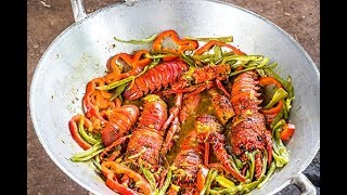 RECETTE  LANGOUSTE A LA SAUCE DHUITRE ILE DE LA REUNION [upl. by Norword]