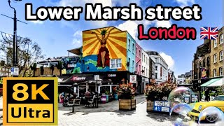 London Lower Marsh Street \ South Bank UK Waterloo  4k HD Ultra walk [upl. by Elrebmik]