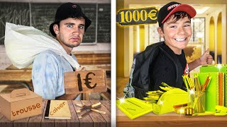 Fournitures Scolaires à 1€ vs 1000€ [upl. by Atnoid241]