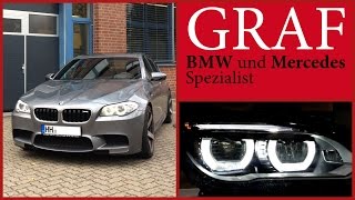 BMW 5er Voll LED Scheinwerfer nachrüsten BMW F10 Facelift LED BMW F11 LCI Beleuchtung Vor Facelift [upl. by Klinger]