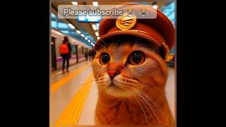 🤭😲💪whisker the stationmaster cat disney cutecat catlover short meow [upl. by Nylad266]