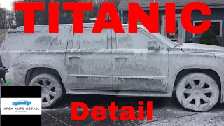 Preparing the Titanic for Detail  Gigantic SUV gets the pre  wash treatment and contact wash [upl. by Nade]