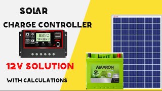 How to use solar charge controller 2024 PWM SolarCharge Controller 12V solution with calculations [upl. by Romanas]