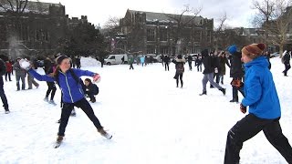 MASSIVE SNOWBALL FIGHT UNIVERSITY OF TORONTO [upl. by Airogerg595]