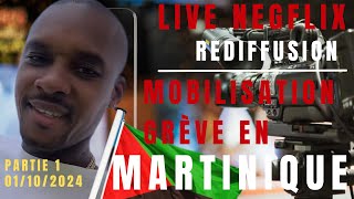 01102024 PARTIE 1 LE R🚩 EN DIRECTE DE LA GRÈVE EN MARTINIQUE CONTRE LA VIE CHÈRE🍿… [upl. by Marijane]