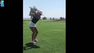 Model Hailey Rae Ostrom golf swing [upl. by Otsirc69]