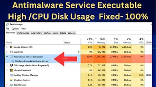 Solved Antimalware Service Executable High Disk Usage Windows 10 2023 HINDI [upl. by Zizaludba]