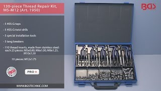 130piece Thread Repair Kit M5M12 Art 1950 [upl. by Eanert441]