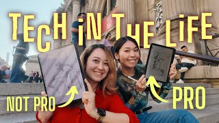 Pro vs Not Pro illustrator iPad drawing day🎨 TECH IN THE LIFE VLOG 3 [upl. by Ichabod]