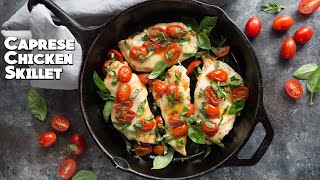 Easy Chicken Caprese Skillet  20 Minute Keto Dinner Recipe [upl. by Onafets465]