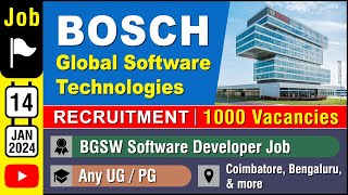 JOB  Bosch Global Software Technologies  Recruitment JAN 2024  Careers  Job Vacancy  in Tamil [upl. by Naitsyrk]