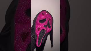 Bedazzled Ghostface mask💗 shorts trend ghostface rhinestones bedazzled mask ￼ [upl. by Atalanta146]