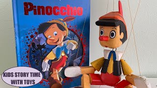 PINOCCHIO TOY PUPPET PRETEND PLAY READ ALOUD STORYTIME [upl. by Afirahs155]