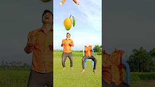 Matching twin brotherr flying body parts vs Eating mango egg amp Catching brown catt funny video [upl. by Ivey833]