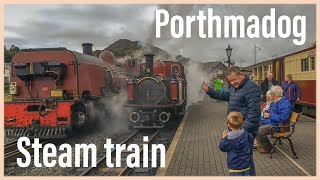 Day out from Haven Hafan y mor Porthmadog steam train station video North Wales railway holiday [upl. by Novahc]