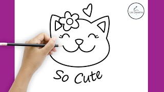 Comment dessiner un chat mignon facile [upl. by Bose]