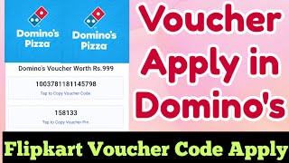 Voucher code apply in Dominos Pizza। Flipkart Dominos voucher Apply। Dominos Pizza order 2022 [upl. by Justinn809]