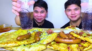 ANGELS PIZZA OVERLOAD HUNGARIAN SAUSAGE MUKBANG  tara kain mga Ka Yanis [upl. by Seniag607]