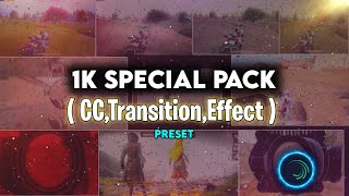 1K Special AlightMotion VFX Pack 🔥  Transitions Effects CC’s [upl. by Gitt]