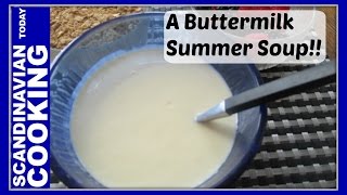 How to make Old Fashion Homemade Buttermilk Summer Dessert Soup or in Danish Kærnemælkskoldskål [upl. by Assenyl755]