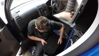 vw Caddy 2k  Touran carpet swap front  rear  Time Lapse [upl. by Drusilla]