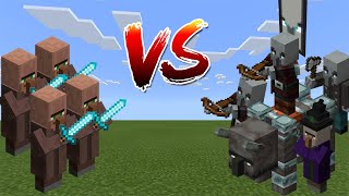 Villagers vs Raid  Minecraft PE  Bedrock [upl. by Lobel]