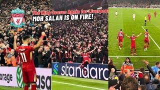 Mo Salah Scores Goal for Liverpool Against Aston Villa Make Liverpool Fans Erupt at Anfield Stadium [upl. by Crowley]