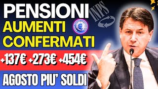 🔴PIU SOLDI AD AGOSTO MA SOLOPER QUESTI PENSIONATI CHE HANNO❗PENSIONI AUMENTI NOTIZIE [upl. by Loraine]