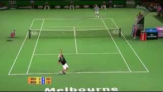 Roger Federer  two unbelievable shots to win the rally [upl. by Arenat]