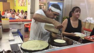 Pancakes Mallorca Julio crêpe crepe man Mallorca pancakes Alcudia Spain pancake kingHD [upl. by Trebmer]