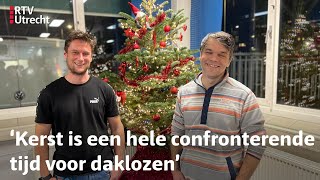 Simon verrast daklozenopvang met kerstboom  RTV Utrecht [upl. by Nol]