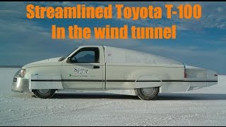 Wind tunnel aeromodifiedstreamlined Toyota T100 pickup [upl. by Brothers]