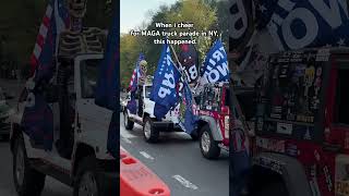 When i cheer for MAGA truck parade in NY this happend Trump 2024 trump usa america [upl. by Saree]