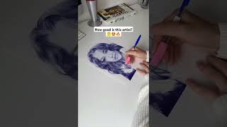 Realistic Portrait Drawing with Ballpoint Pen [upl. by Ahsotal]